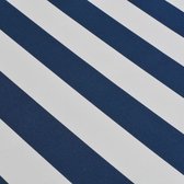 vidaXL - Luifel - handmatig - uittrekbaar - 400 - cm - blauw/wit