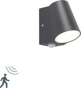 Bol.com QAZQA Uma - Moderne LED Buitenlamp met Bewegingsmelder | Bewegingssensor | sensor voor buiten - 1 lichts - D 120 mm - Do... aanbieding