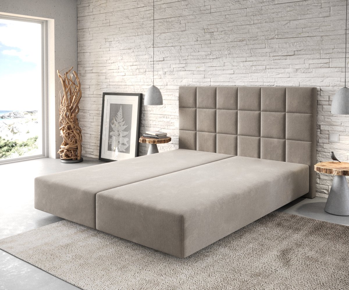 Boxspring-frame Dream-Fine microvezel beige 160x200