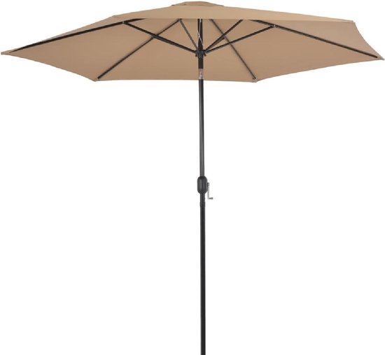 Mens Wolk Uitsteken Grote Tuin parasol Taupe met Stalen Paal 300CM - Tuinparasol met Voet -  Stokparasol... | bol.com