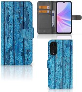 Magnet Case OPPO A78 5G | A58 5G Telefoonhoesje Wood Blue