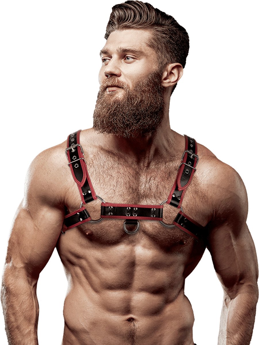 FETISH SUBMISSIVE ATTITUDE | Fetish Submissive Attitude - Eco Leather Chest Strap Harness Men Black/red