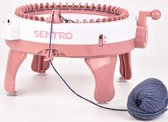 Sentro® - Moulin à tricoter - Kit de tricot - 48 Aiguilles - Machine à tricoter - Machine à tricoter pour Adultes et Enfants - Moulin à tricoter XL - Hobby - Rose - Divertissement -