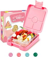 easy kinder snackbox, broodtrommel met vakken, lunchbox (roze)