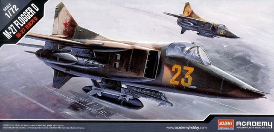 Academy Modelbouwpakket Militaire voertuigen - 12455 MiG-27 Flogger D Plane Plastic - 1:72 - Modelbouw
