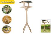 Nichoir sur poteau - 115 x 35 x 35 CM - Design résistant aux intempéries - Protège la Nourriture pour oiseaux - Idéal pour le Jardin et le balcon