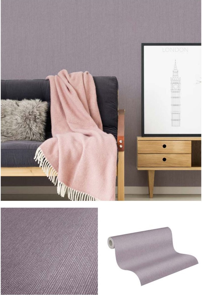 TEXTIEL DESIGN BEHANG | Glans en glinster - lila - "Architects Paper" A.S. Création Villa