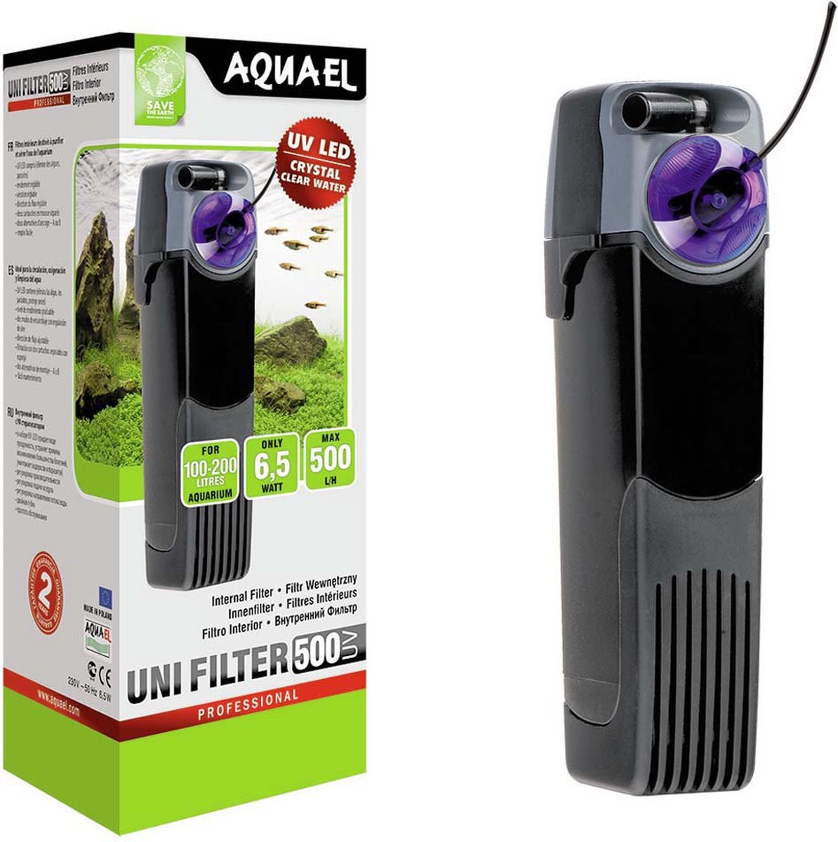 Aquael Unifilter 500 UV - Binnenfilter met UV-lamp, 100-200 liter thumbnail 2