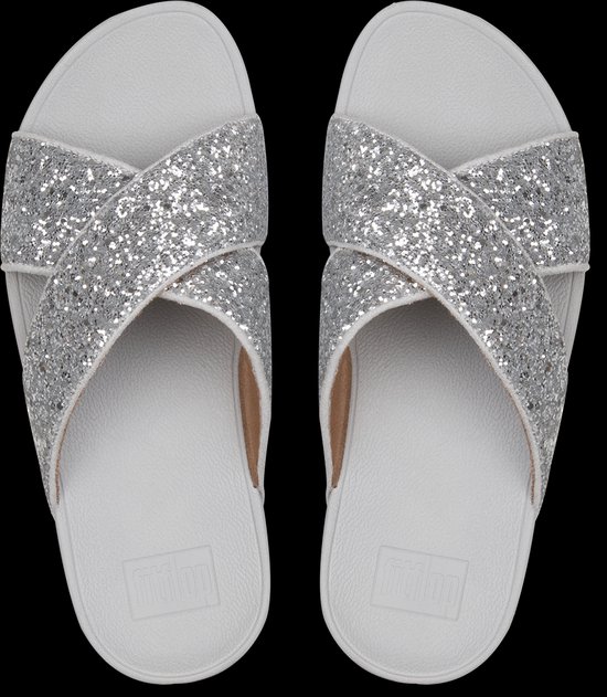 Fitflop Lulu Glitter dames slipper - Zilver - Maat 37 | bol