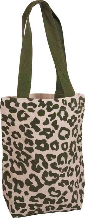 Tote Bag met binnenvak - Baby Luipaard - Duurzaam - Gemaakt van gerecycled bedlinnen - Cadeau voor vrouw