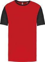 Tweekleurig herenshirt jersey met korte mouwen 'Proact' Red/Black - L