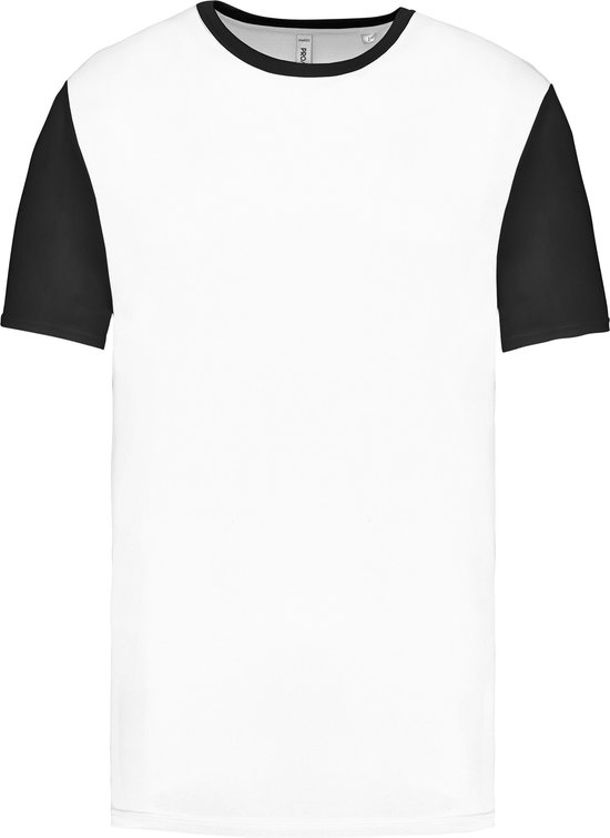 Tweekleurig herenshirt jersey met korte mouwen 'Proact' White/Black - XS