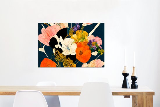 Tableau aluminium 90x60 cm - Décoration murale métal - Fleurs - Vase - Tableau - Plantes - Décoration murale métal salon - Décoration industrielle - Photo sur dibond - Accessoires industriels chambre