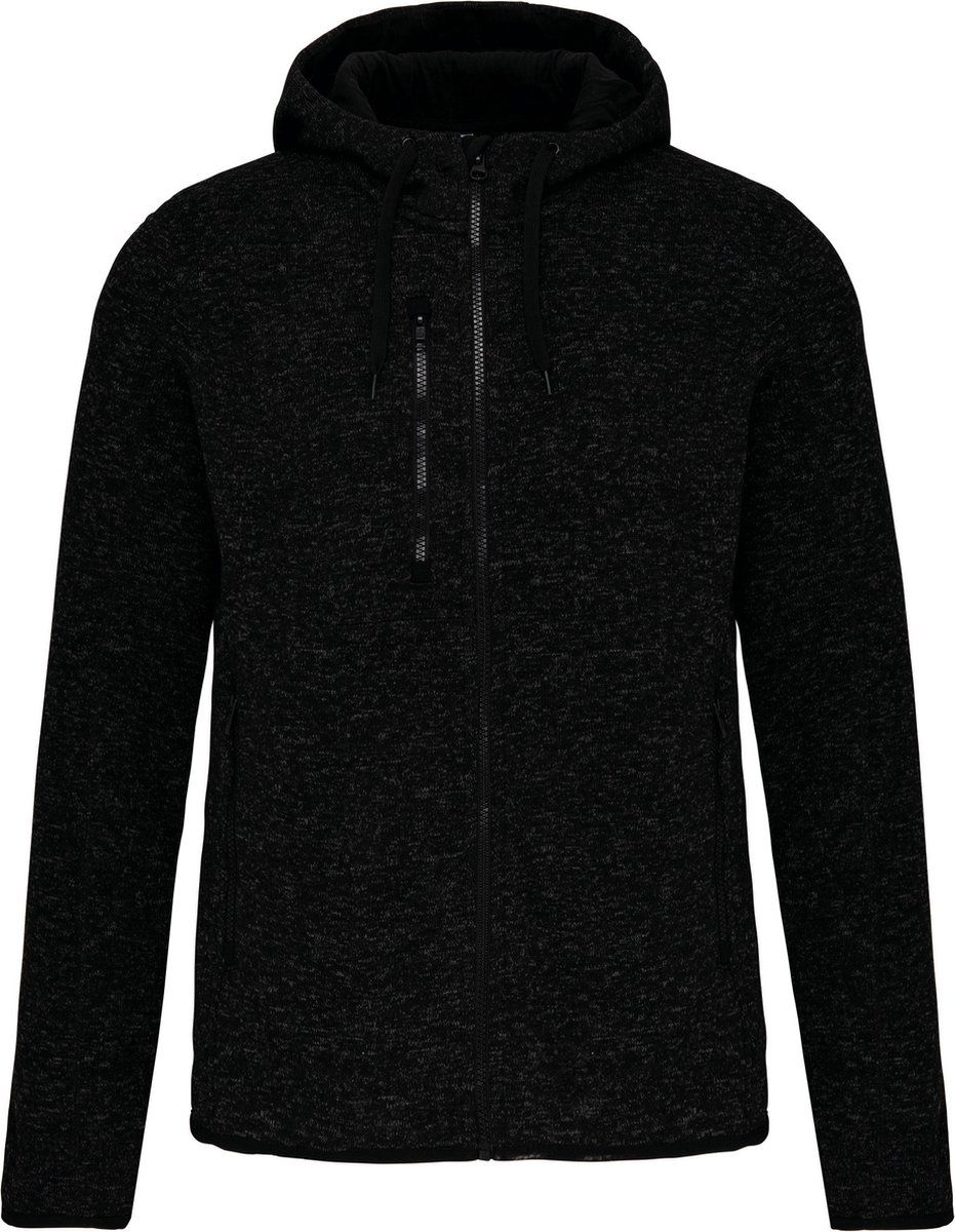 PROACT® Heather herenvest met capuchon PA365 Dark Melange Grijs