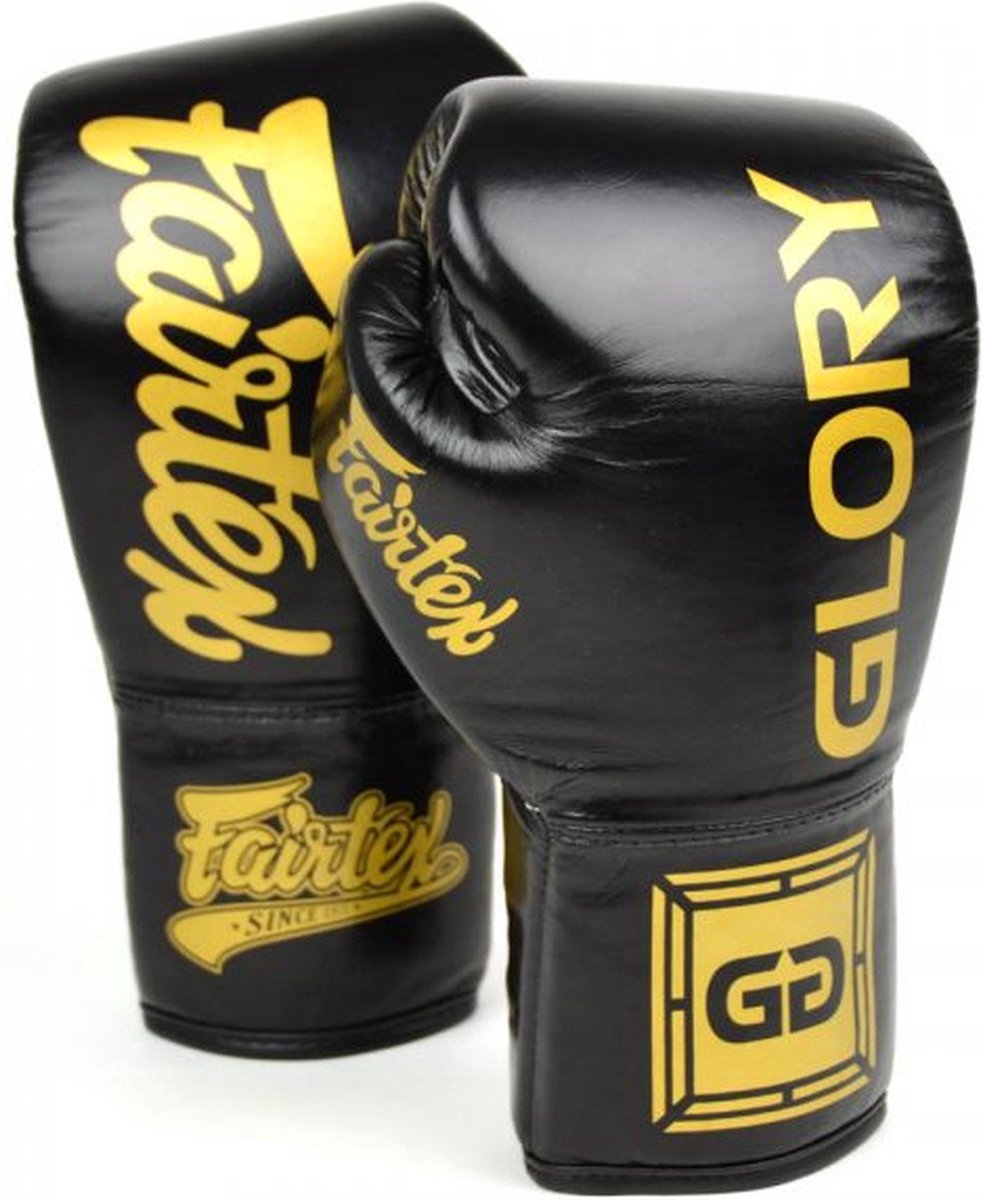 Fairtex (kick)bokshandschoenen met veters - Glory Limited Edition - bglg1 - zwart - 14oz