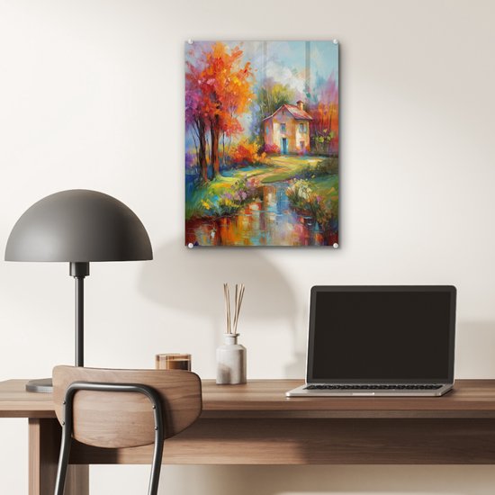 MuchoWow® Peinture sur verre 30x40 cm - Peinture sur verre acrylique - Paysage - Coloré - Peinture à l'huile - Art - Photo sur verre - Peintures
