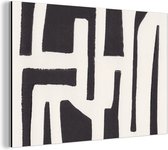 Décoration murale Métal - Peinture Aluminium Industriel - Formes - Abstrait - Pastel - Zwart - 90x60 cm - Dibond - Photo sur aluminium - Décoration murale industrielle - Pour le salon/chambre