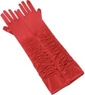 Collectif Ellie Satijnen Lange Handschoenen Rood
