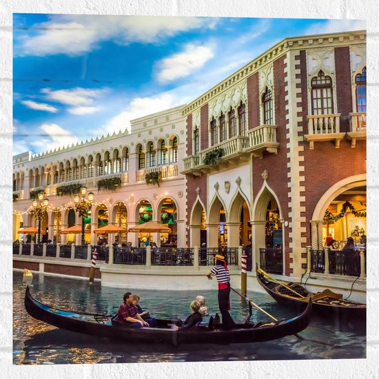 Muursticker - Toeristische Gondels in de Wateren van Venetië, italie - 50x50 cm Foto op Muursticker