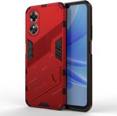 Oppo A17 Hoesje Shockproof Kickstand Back Cover Rood