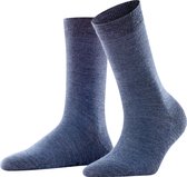 FALKE Softmerino warme ademende merinowol katoen sokken dames blauw - Matt 41-42