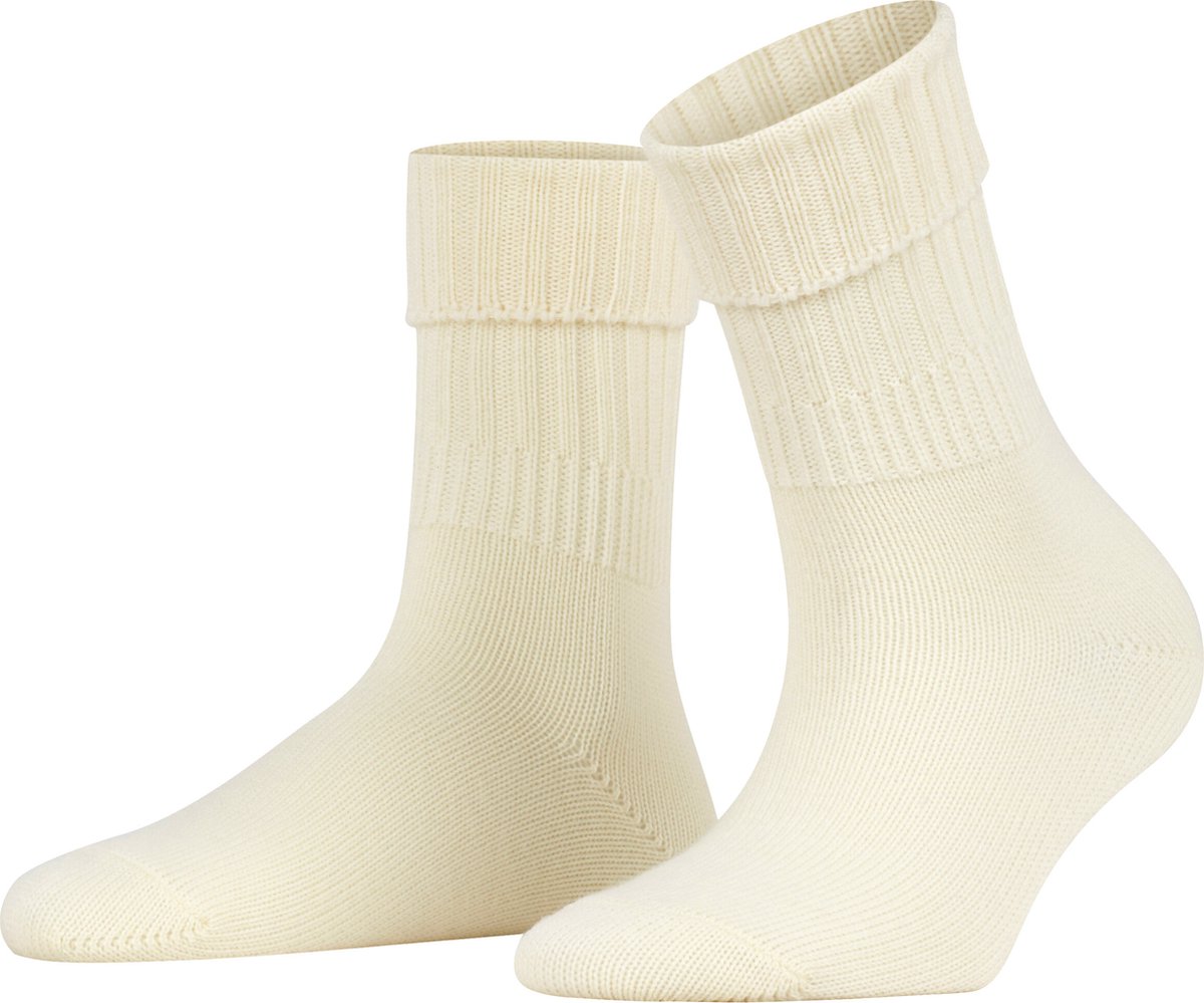 FALKE Striggings Rib eenkleurig wol sokken dames wit - maat 39-42