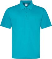 Herenpolo 'Cool Polyester' korte mouwen Turquoise - L