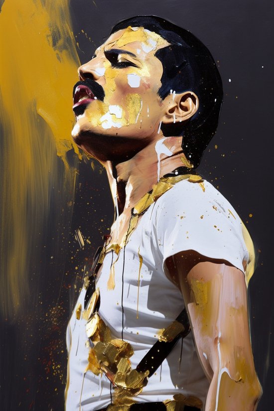 Muziek Poster - Freddie Mercury - Queen - Zanger Queen - Abstract Poster - Bohemian Rhapsody - 61x91 - Geschikt om in te lijsten
