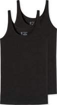 SCHIESSER 95/5 singlet (2-pack) - dames top biologisch katoen zwart - Maat: 48