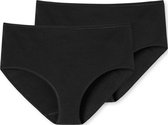 SCHIESSER 95/5 slips (pack de 2) - dames midi coton bio noir - Taille : 38