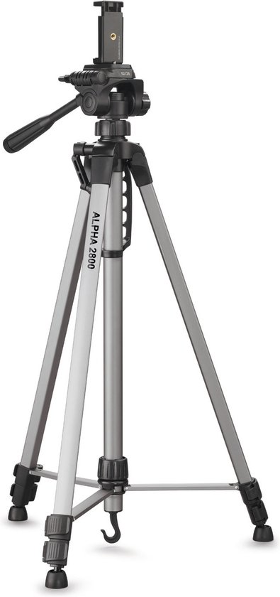 Cullmann Alpha 2800 Mobile | Aluminium statief voor smartphone en camera | Kleur: zilvergrijs