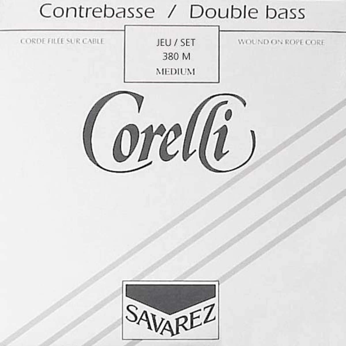 Corelli CO-380-M double bass string set 4/4-3/4, medium, consists of CO-381-M, CO-382-M, CO-383-M and CO-384-M