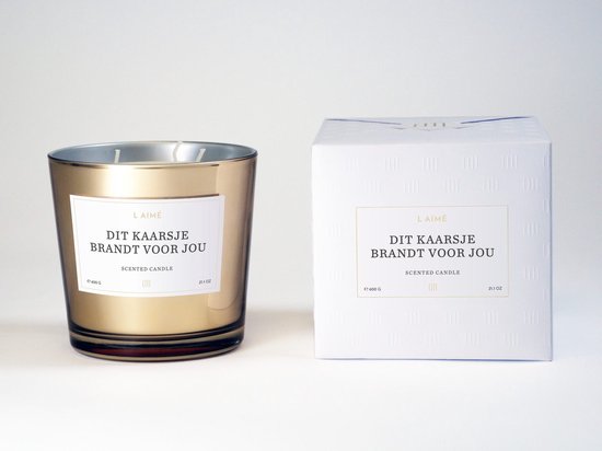 DIT KAARSJE BRANDT VOOR JOU GEURKAARS 600 GRAM Gold | bol