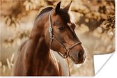 Poster enfants - Cheval - Portrait - Nature - Marron - Enfants - Poster chambre d'enfant - Poster enfant - Poster mural - Poster photo - 120x80 cm - Posters muraux chambre - Décoration chambre - Décoration murale