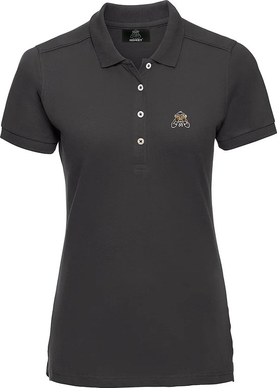 The Golden Monkey Poloshirt Slim Fit Dames Zwart