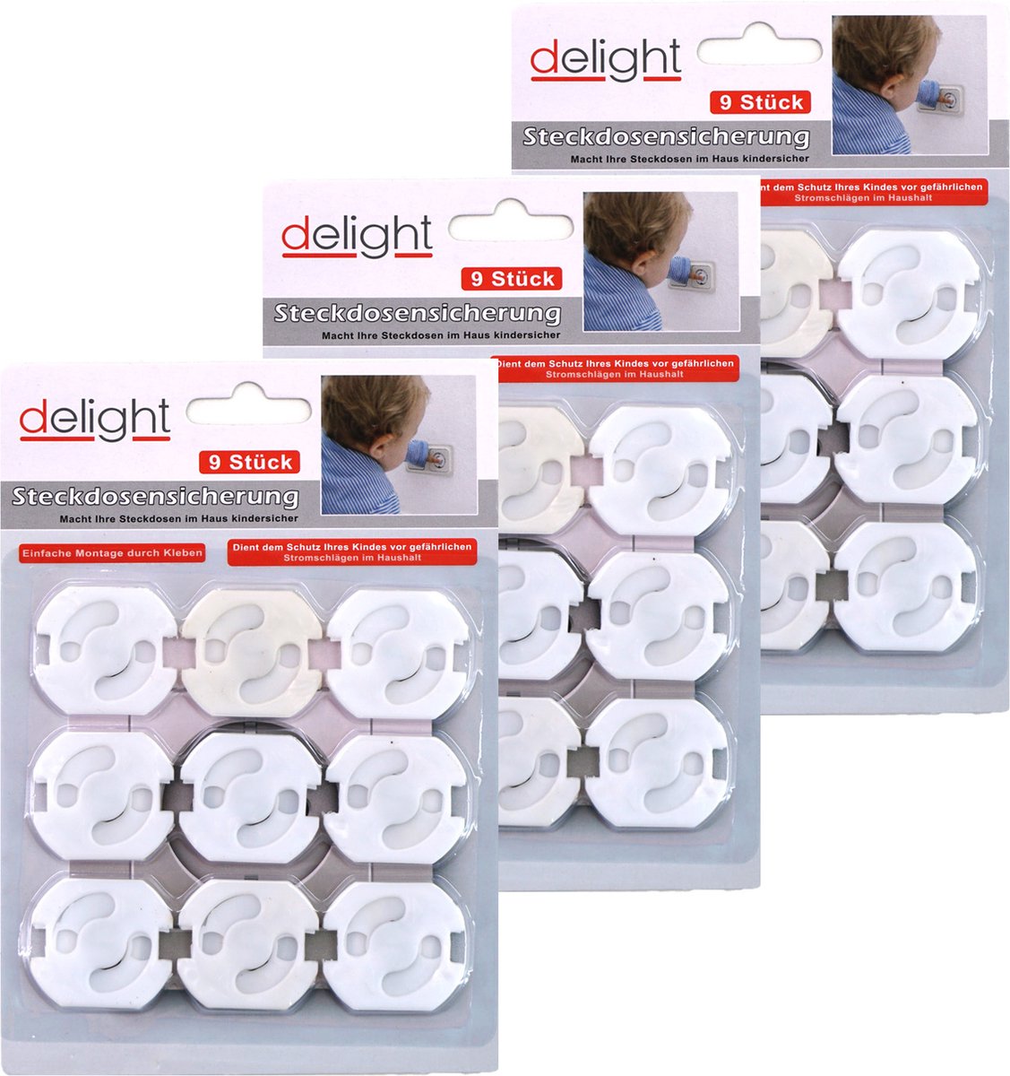 Delight Stopcontactbeveiliging- 27x - wit - stopcontactbeschermers kinderbeveiliging