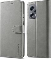LC.IMEEKE Xiaomi Redmi 10/Poco M5 Hoesje Portemonnee Book Case Grijs
