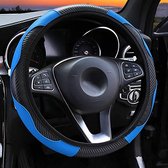 Auto Stuurhoes Ademende Anti Slip Pu Lederen Steering Covers Geschikt 37-38Cm Auto Decoratie Koolstofvezel