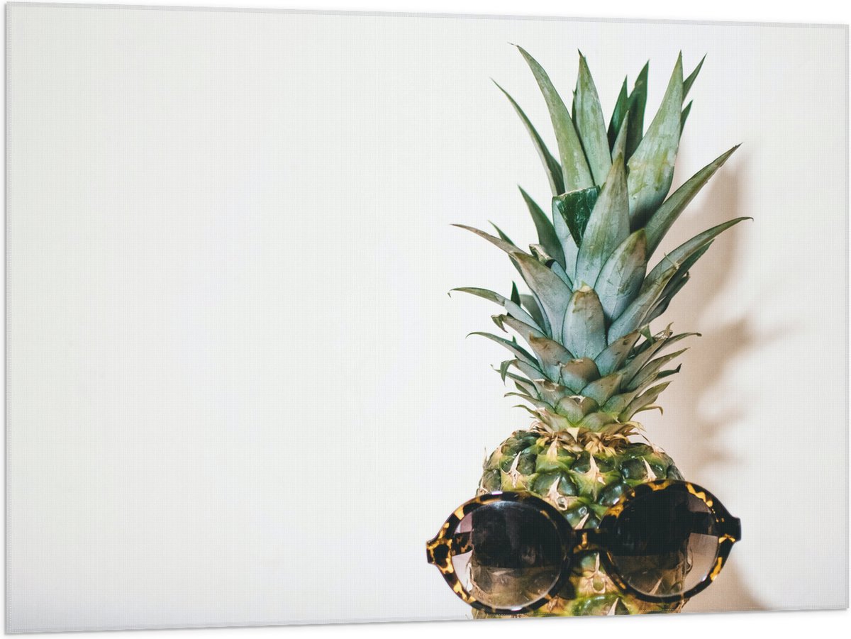 Vlag - Ananas met Zonnebril op - 100x75 cm Foto op Polyester Vlag