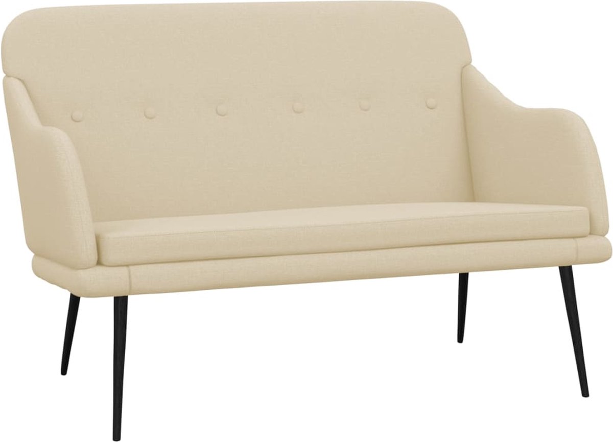 vidaXL - Bankje - 110x76x80 - cm - stof - crèmekleurig