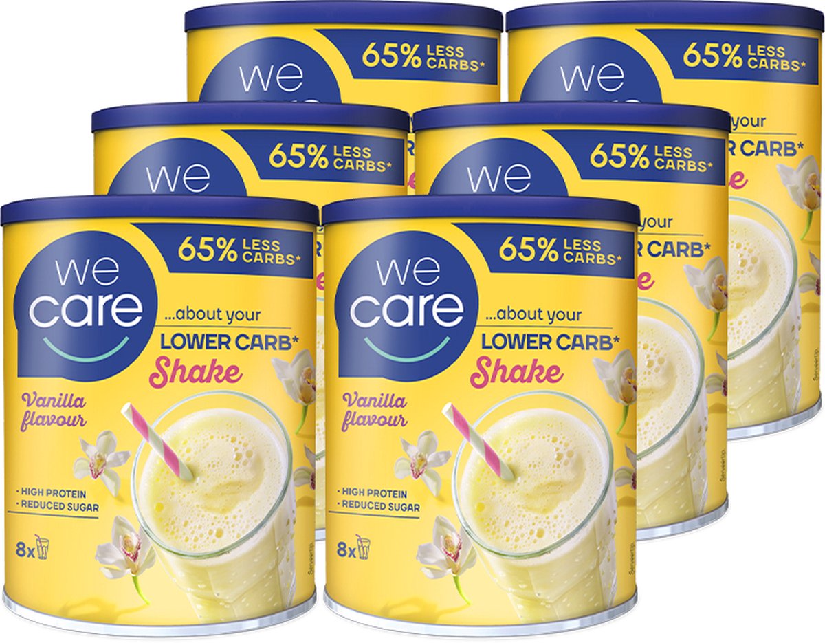 WeCare Lower carb-High Protein Shake vanilla 6 x 240g