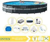 Intex Ultra XTR Frame Zwembad - Opzetzwembad - 732x132 cm - Inclusief Onderhoudspakket, Filterbollen, Onderhoudsset, Stofzuiger en Voetenbad