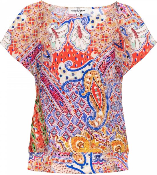 &Co Women top Lilly w.color paisley - Sand