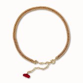 Bijoux ByNouck - Bracelet de Cheville Petite Gourmette Rouge - Bijoux - Or - Bijoux de Cheville Femme