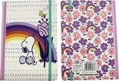 Carnet Snoopy , Arc-en-ciel - A5 - 14,9 x 21 cm - avec élastique de fermeture