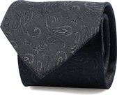 Convient - Cravate Soie Paisley Anthracite - Cravate de Luxe pour hommes 100% Soie 100 - Paisley,Imprimer