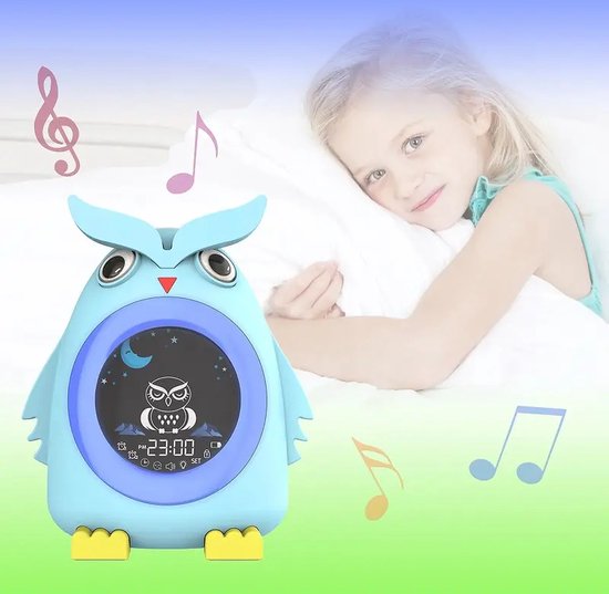 Slaaptrainer Retino - Kinderwekker - Slaaptrainer Kinderen - Slaapwekker Baby - Kinderklok Met Nachtlampje - Wake Up Light - Blauw