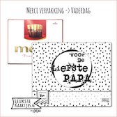 Kaartkadootje Merci -> Vaderdag - No:01 (Voor de liefste PAPA-Stippen-Zwart/Wit) - LeuksteKaartjes.nl by xMar