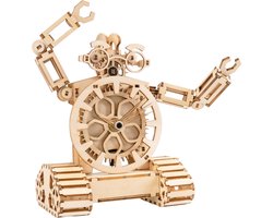 Crafts&Co Houten Bouwpakket Robot - Stap-voor-Stap 3D Puzzel - Miniatuur Modelbouwpakketten Volwassenen en Kinderen - Robot Speelgoed - Knutselen Jongens en Meisjes - Hobby - DIY - 157 Stukjes