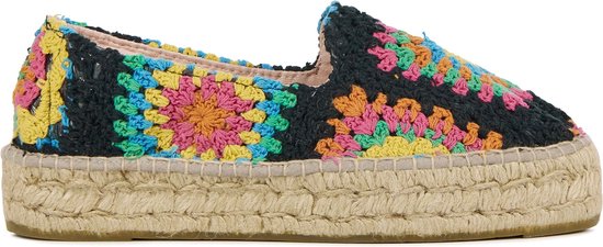 Manebi Espadrilles Female / Instappers / Damesschoenen - Canvas - U25D0 - Zwart combi - maat 39